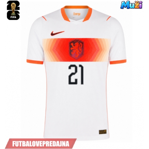 Lacne Muži Futbalové dres Holandsko Frenkie de Jong #21 MS 2026 Krátky Rukáv - Preč